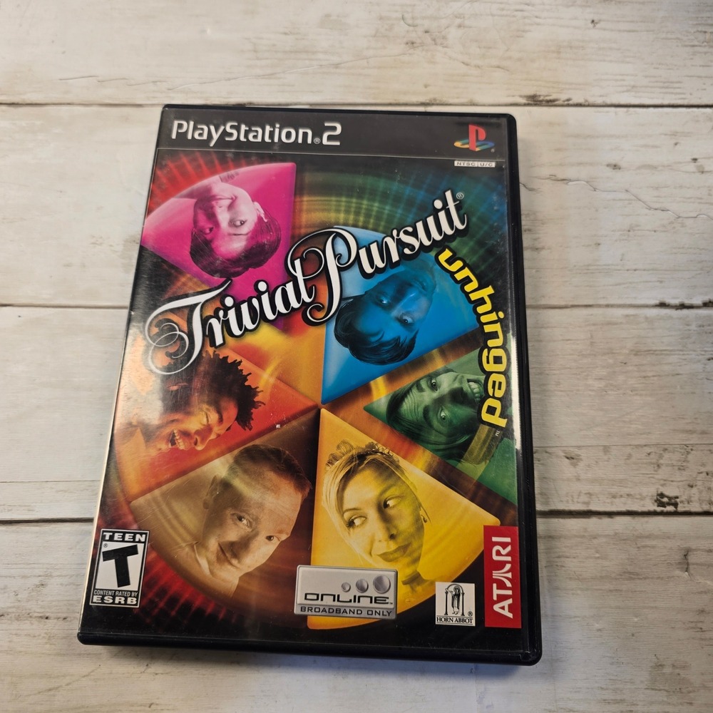 Trivial Pursuit Unhinged PS2‎ PlayStation 2 Game Atari Complete CIB 2004